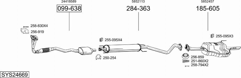 Bosal SYS24669 - Система випуску ОГ autocars.com.ua