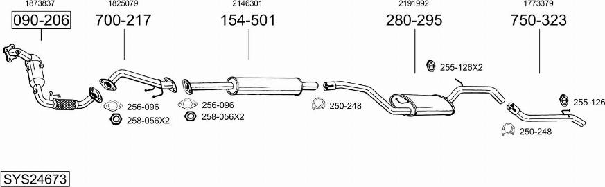 Bosal SYS24673 - Система випуску ОГ autocars.com.ua