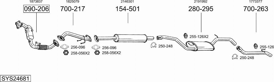 Bosal SYS24681 - Система выпуска ОГ avtokuzovplus.com.ua