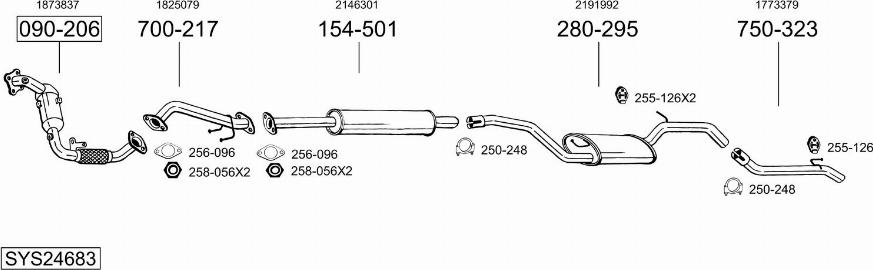 Bosal SYS24683 - Система випуску ОГ autocars.com.ua