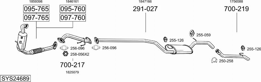 Bosal SYS24689 - Система випуску ОГ autocars.com.ua