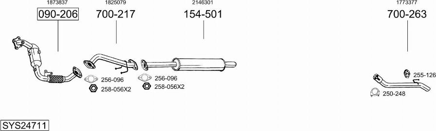 Bosal SYS24711 - Система випуску ОГ autocars.com.ua