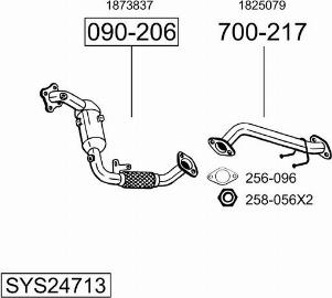 Bosal SYS24713 - Система випуску ОГ autocars.com.ua