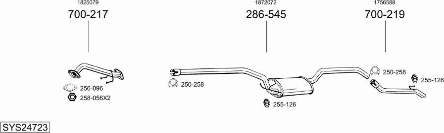 Bosal SYS24723 - Система випуску ОГ autocars.com.ua