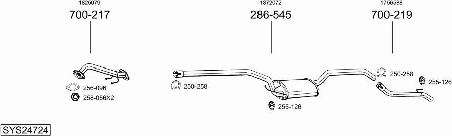 Bosal SYS24724 - Система выпуска ОГ avtokuzovplus.com.ua