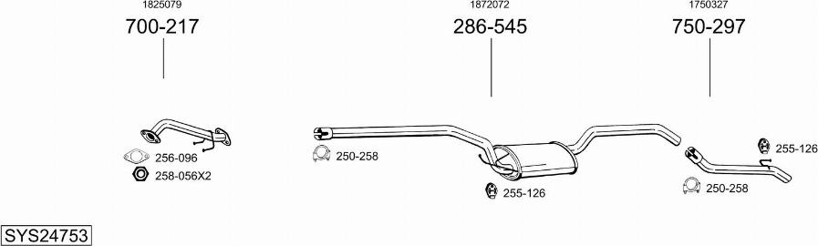 Bosal SYS24753 - Система випуску ОГ autocars.com.ua