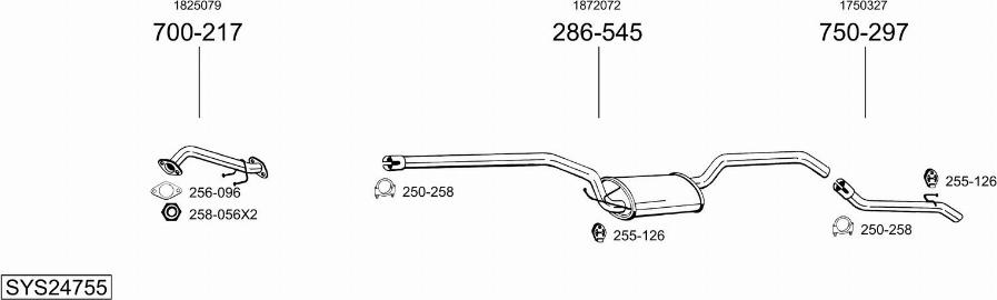 Bosal SYS24755 - Система выпуска ОГ avtokuzovplus.com.ua