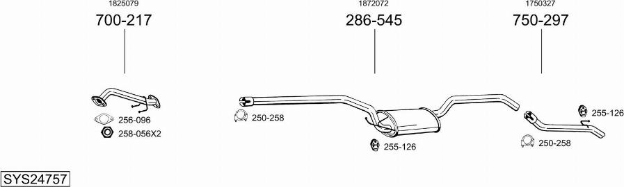 Bosal SYS24757 - Система випуску ОГ autocars.com.ua