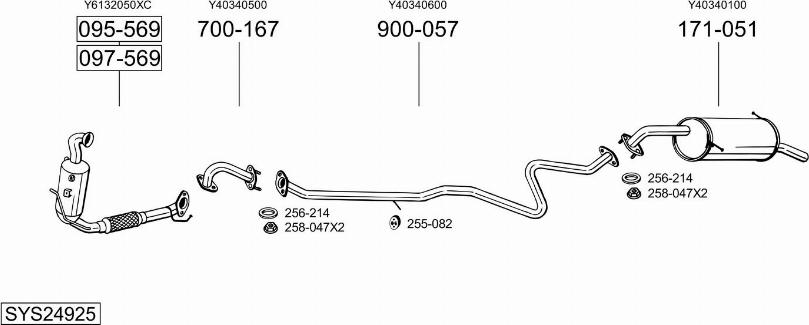 Bosal SYS24925 - Система випуску ОГ autocars.com.ua