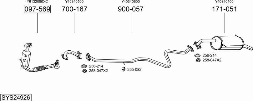 Bosal SYS24926 - Система випуску ОГ autocars.com.ua