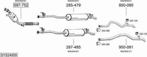 Bosal SYS24959 - Система випуску ОГ autocars.com.ua