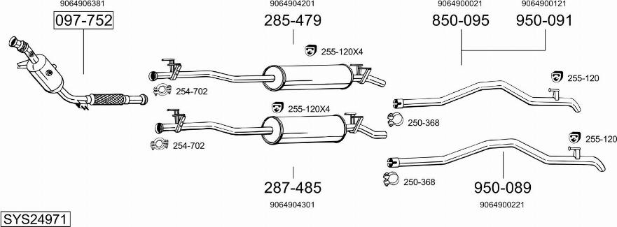 Bosal SYS24971 - Система выпуска ОГ avtokuzovplus.com.ua