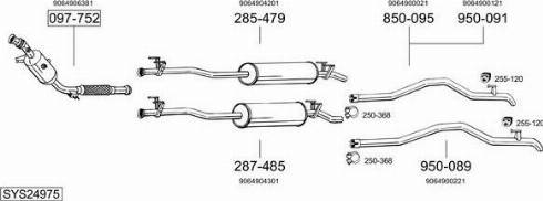 Bosal SYS24975 - Система выпуска ОГ avtokuzovplus.com.ua