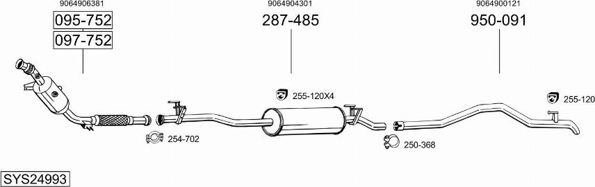 Bosal SYS24993 - Система випуску ОГ autocars.com.ua