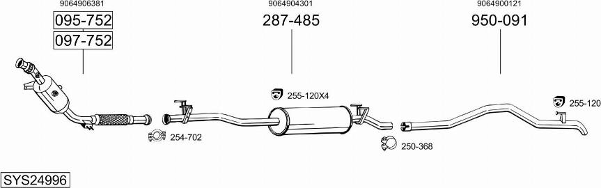 Bosal SYS24996 - Система выпуска ОГ autodnr.net