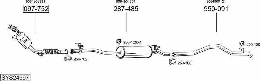 Bosal SYS24997 - Система выпуска ОГ autodnr.net