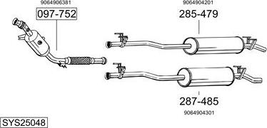 Bosal SYS25048 - Система выпуска ОГ avtokuzovplus.com.ua