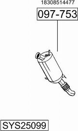 Bosal SYS25099 - Система випуску ОГ autocars.com.ua