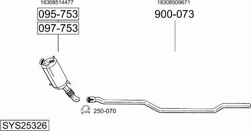 Bosal SYS25326 - Система випуску ОГ autocars.com.ua