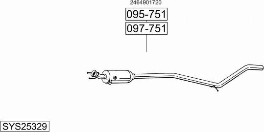 Bosal SYS25329 - Система випуску ОГ autocars.com.ua