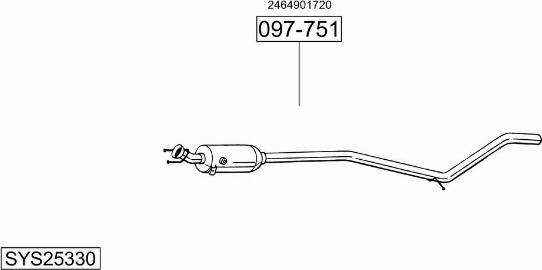 Bosal SYS25330 - Система випуску ОГ autocars.com.ua