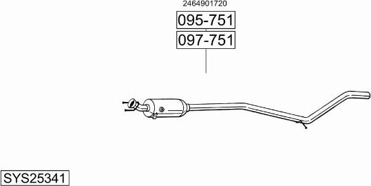 Bosal SYS25341 - Система випуску ОГ autocars.com.ua