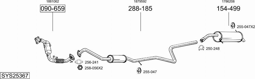 Bosal SYS25367 - Система выпуска ОГ avtokuzovplus.com.ua