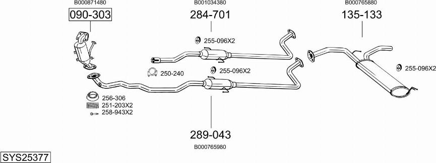 Bosal SYS25377 - Система выпуска ОГ avtokuzovplus.com.ua