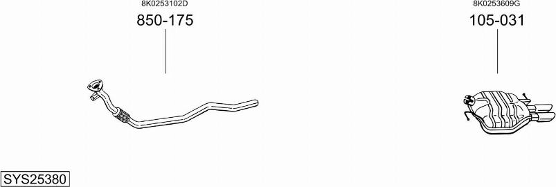 Bosal SYS25380 - Система випуску ОГ autocars.com.ua