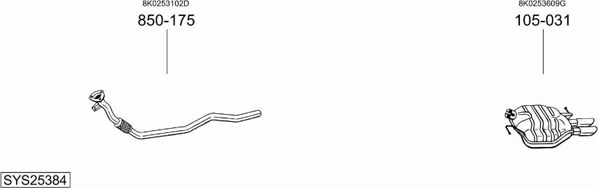 Bosal SYS25384 - Система випуску ОГ autocars.com.ua