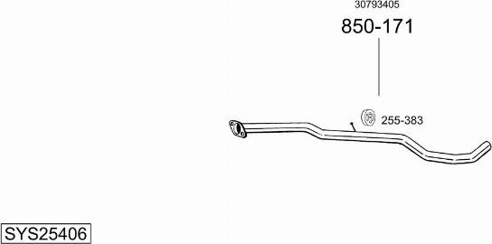 Bosal SYS25406 - Система випуску ОГ autocars.com.ua