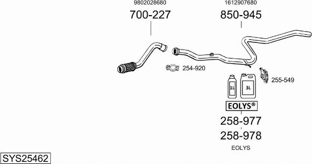 Bosal SYS25462 - Система выпуска ОГ avtokuzovplus.com.ua