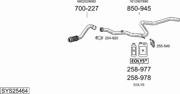 Bosal SYS25464 - Система выпуска ОГ avtokuzovplus.com.ua