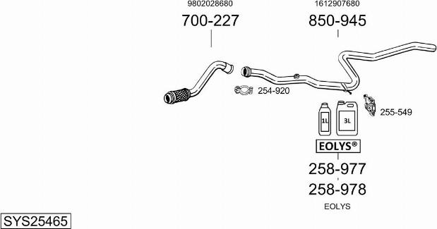 Bosal SYS25465 - Система выпуска ОГ avtokuzovplus.com.ua