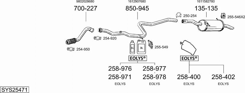 Bosal SYS25471 - Система выпуска ОГ autodnr.net