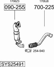 Bosal SYS25491 - Система випуску ОГ autocars.com.ua