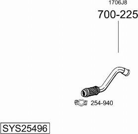 Bosal SYS25496 - Система выпуска ОГ avtokuzovplus.com.ua