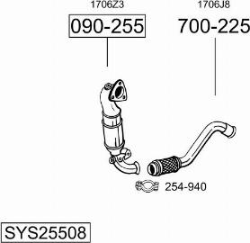 Bosal SYS25508 - Система випуску ОГ autocars.com.ua