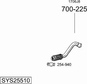 Bosal SYS25510 - Система випуску ОГ autocars.com.ua