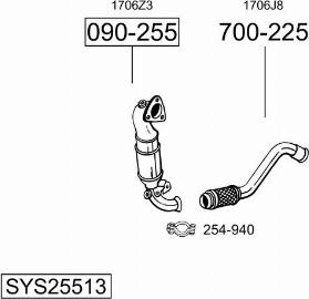 Bosal SYS25513 - Система випуску ОГ autocars.com.ua