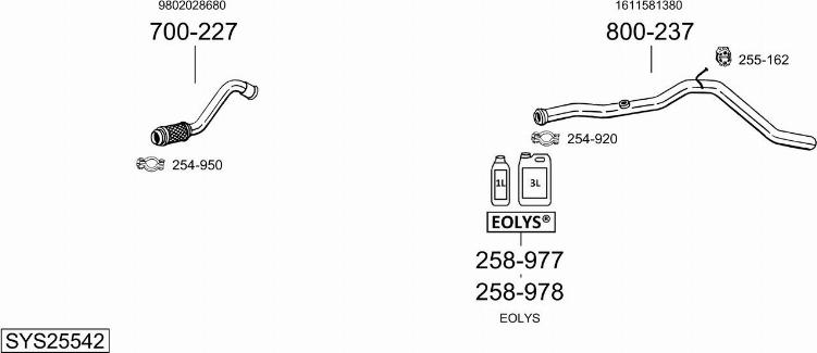 Bosal SYS25542 - Система випуску ОГ autocars.com.ua