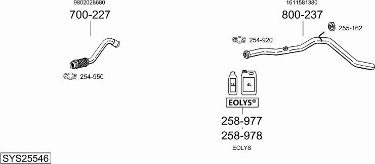 Bosal SYS25546 - Система выпуска ОГ avtokuzovplus.com.ua