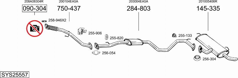 Bosal SYS25557 - Система випуску ОГ autocars.com.ua