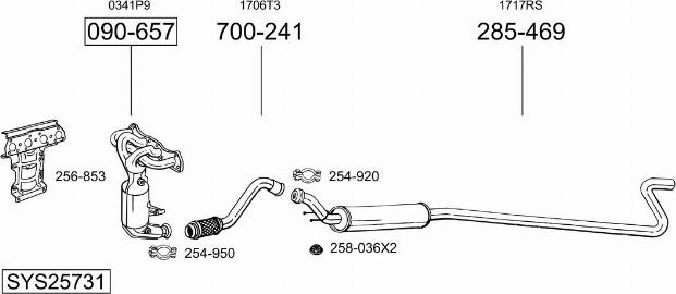 Bosal SYS25731 - Система випуску ОГ autocars.com.ua