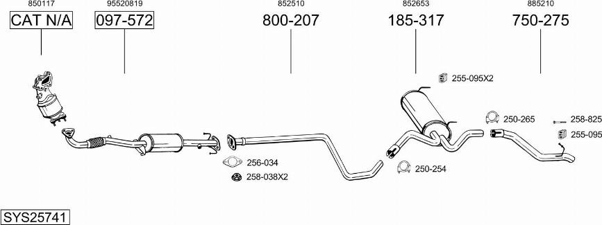 Bosal SYS25741 - Система выпуска ОГ avtokuzovplus.com.ua