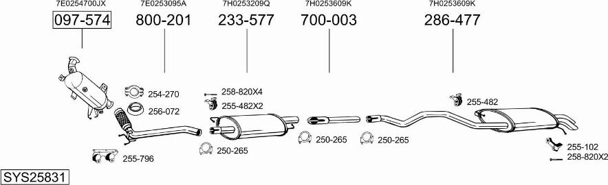Bosal SYS25831 - Система випуску ОГ autocars.com.ua