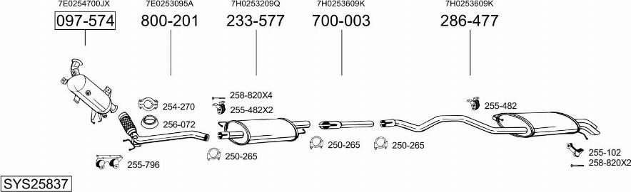 Bosal SYS25837 - Система випуску ОГ autocars.com.ua