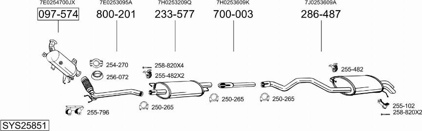 Bosal SYS25851 - Система випуску ОГ autocars.com.ua