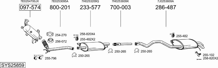 Bosal SYS25859 - Система випуску ОГ autocars.com.ua