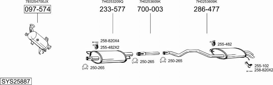 Bosal SYS25887 - Система выпуска ОГ avtokuzovplus.com.ua